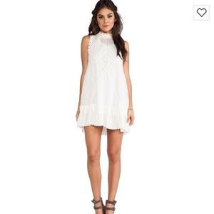 Free people white lace high neck dress